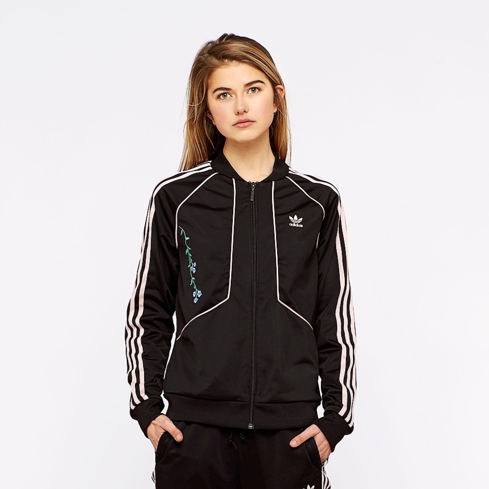 Adidas Black Bomber Jacket- ORIGINALS WOMENS TRACK TOP XS